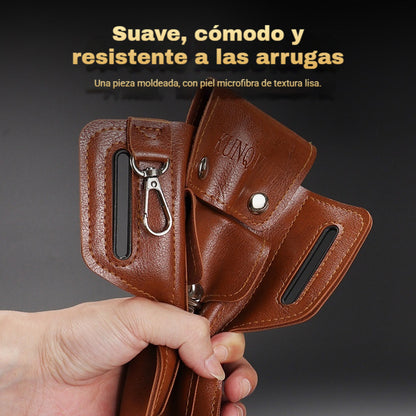 Riñonera de cuero multifuncional para hombre