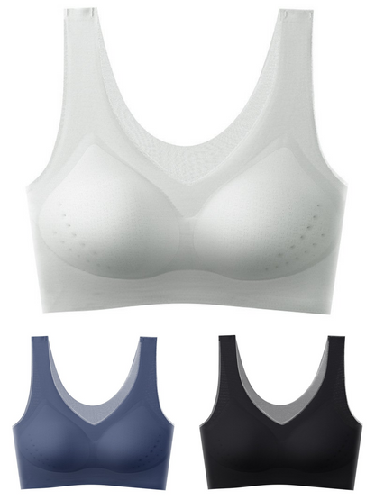 🏆【Cumpărați 2 primiți 1 gratuit】【40-120KG】2025, sutien push-up din mătase de gheață fără cusături