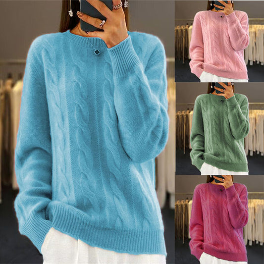🔥⛄【S-XL】2025 jesienny i zimowy nowy, jednokolorowy, wysokiej jakości wełniany sweter-3880354