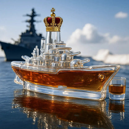 🚢 Sada whisky lahviček se zábavnými motivy | Lahvičky whisky Submarine | Originální dárky a stylová dekorace do baru