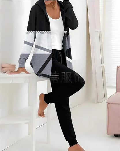 👕👖【S-3XL dugi rukavi + hlače】Jesen i zima novi ženski ležerni dvodijelni set s printom 3893855