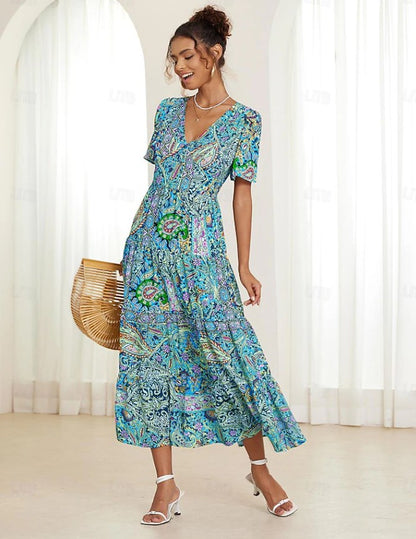 🌈【S-5XL】👗Rochie nouă și sexy, cu decolteu în V și model elegant, pentru anul 2024. 