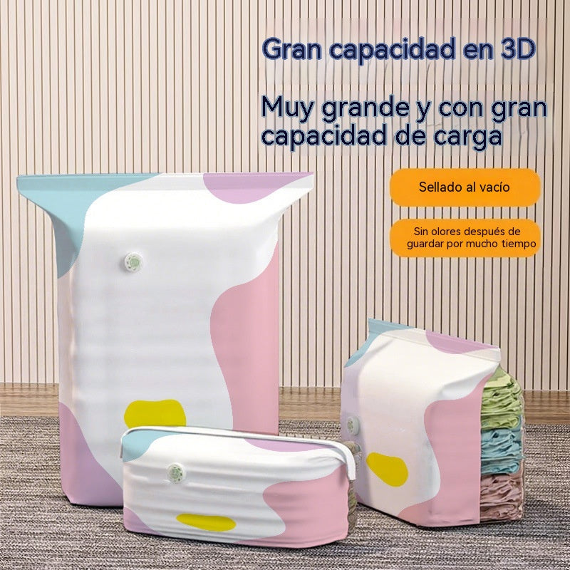 🧳【Juego de 5 piezas】💨 Bolsa de almacenamiento al vacío grande y compresible: no requiere bomba ✈️
