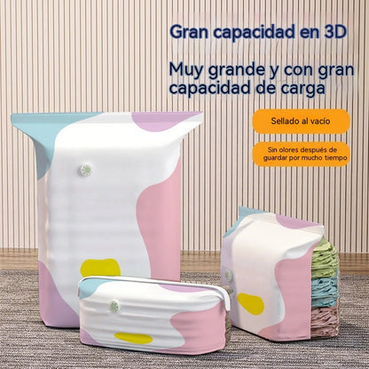 🧳【Juego de 5 piezas】💨 Bolsa de almacenamiento al vacío grande y compresible: no requiere bomba ✈️