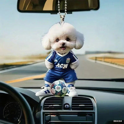 🐶[5 komada] Privjesak u obliku plišanog šteneta, akrilni privjesak za unutrašnjost automobila, ravni privjesak za retrovizor automobila, ukras