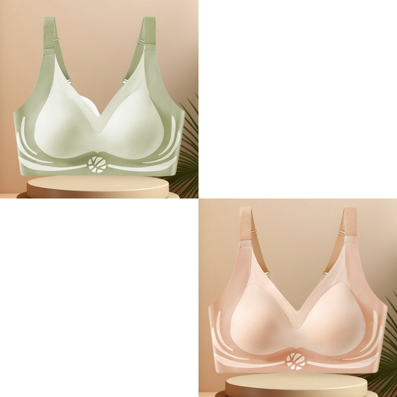 😍Sujetador de verano ultradelgado 【Paquete de 2】Sujetador de una pieza con aros para mujer - Cómodo, transpirable y no ajustado❤️【40-80 kg】