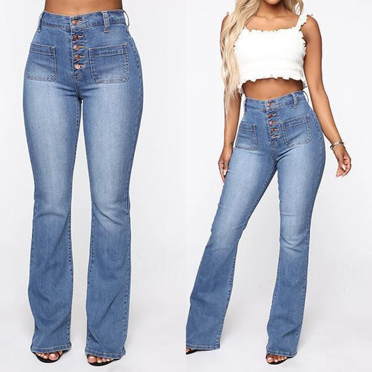 🔥👖【S-4XL】Ženske hlače visokog struka s raširenim rukavima – Udobnost i Stil U Jednom – Visoki Struk Traperice Koje Oblače Svaku Ženu