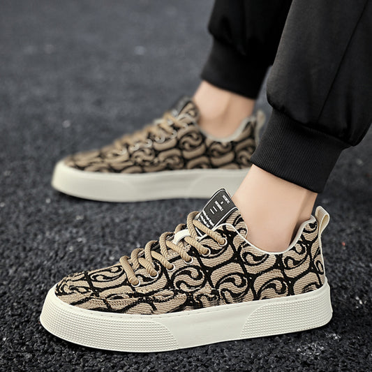 👟【39-44】💯🤩 2025 nove muške platnene cipele za slobodno vrijeme, moderan tiskani vez, udobne i prozračne