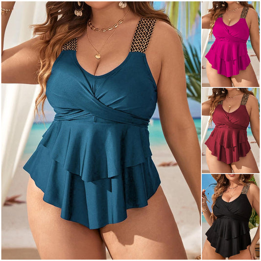🏖️🩱【XL-4XL】Costum de baie dintr-o singură piesă, la modă și slăbitor, pentru femei de mărime plus 2025, mai multe culori disponibile