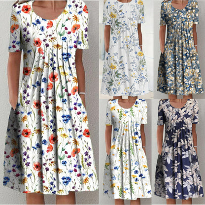 🌈👗【S-3XL】 Nova modna ženska haljina s cvjetnim motivima 3916542