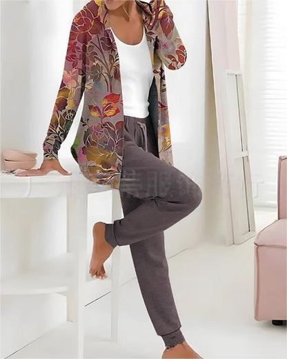 👕👖【S-3XL dugi rukavi + hlače】Jesen i zima novi ženski ležerni dvodijelni set s printom 3893855