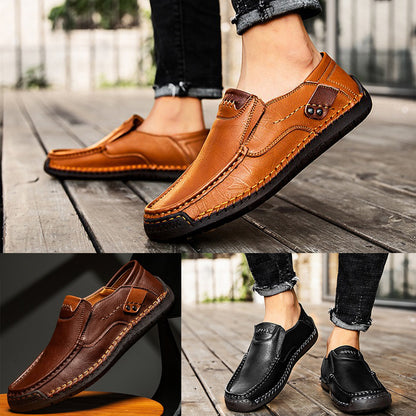 【38-48】Mocasines de cuero hechos a mano de gran tamaño
