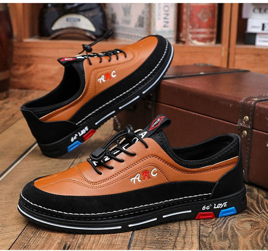 💯🔥【39–48】【Koupíš 1, dostaneš 1 zdarma】Pánské kožené casual business boty – voděodolné, odolné proti skvrnám, s měkkou podrážkou pro pohodlné nošení