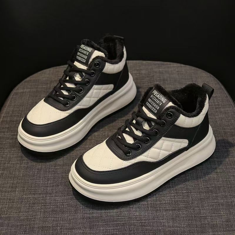 🏆【35-40】Zimowe buty damskie wyściełane polarem, uniwersalne, z grubą podeszwą, wysokie, ciepłe i z miękką podeszwą bawełnianą