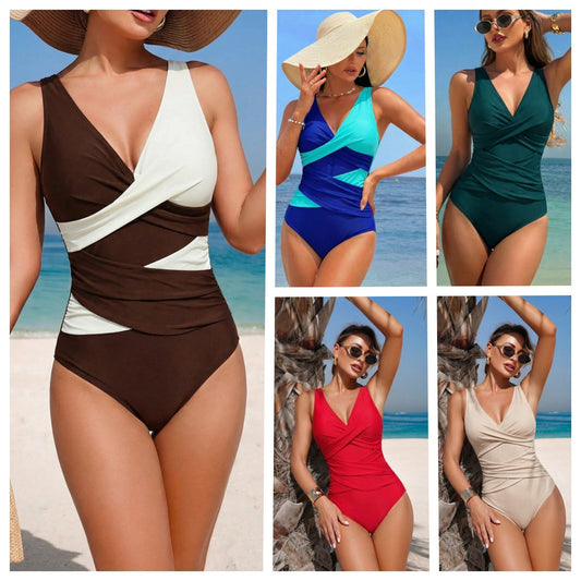 🏖️👙【Obmedzené množstvo】🌴【40-90 kg】 Štýlové jednodielne plavky s potlačou - priedušné a pohodlné, zoštíhľujúce, zakrývajú bruško a lichotia postave.