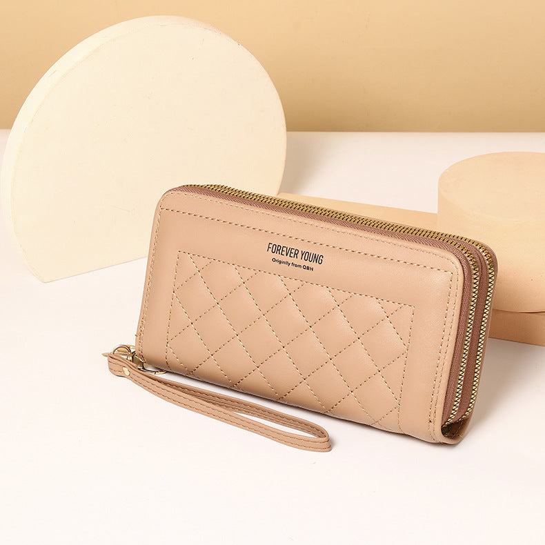 2025 Najnowszy modny damski portfel wielowarstwowy z podwójnym zamkiem błyskawicznym-3904792