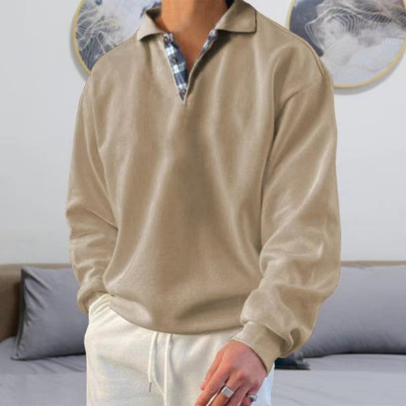 ✨👚【M-3XL】Cel mai la modă tricou polo cu mânecă lungă pentru bărbați 3906362 