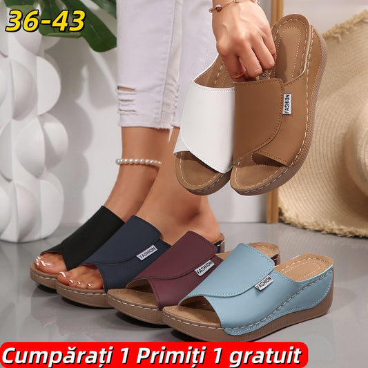 🔥👡【Reducere limitată de 50%】🔥👡【36-43】Sandale moderne de damă din piele naturală, cu talpă moale și groasă, din 2025.