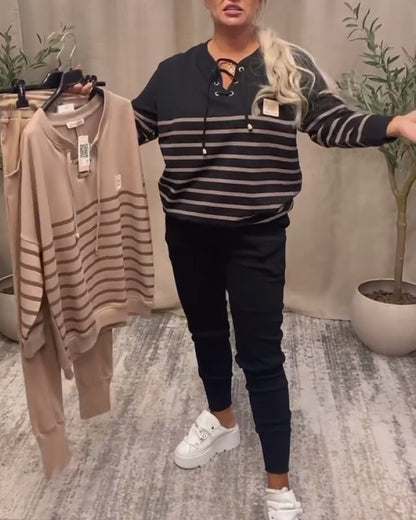 🔥Νέα μοντέλα με έκπτωση 49% 🔥✨ Αθλητική φόρμα δύο τεμαχίων με ρίγες🐏