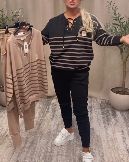 🔥Νέα μοντέλα με έκπτωση 49% 🔥✨ Αθλητική φόρμα δύο τεμαχίων με ρίγες🐏