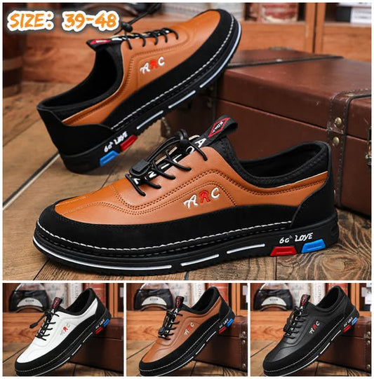 💯🔥【39-48】Los zapatos de negocios casuales para hombre están hechos de cuero impermeable y resistente a las manchas con una suela suave para un uso cómodo.
