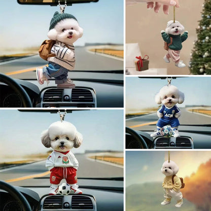 🐶[5 komada] Privjesak u obliku plišanog šteneta, akrilni privjesak za unutrašnjost automobila, ravni privjesak za retrovizor automobila, ukras