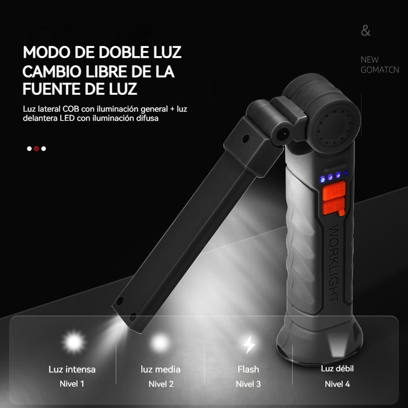 Luz de trabajo LED multifuncional para reparación de automóviles con imán COB