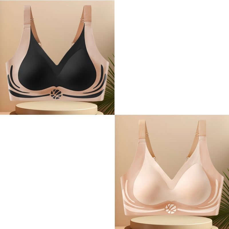 😍Sujetador de verano ultradelgado 【Paquete de 2】Sujetador de una pieza con aros para mujer - Cómodo, transpirable y no ajustado❤️【40-80 kg】