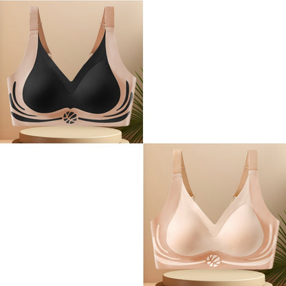😍Sujetador de verano ultradelgado 【Paquete de 2】Sujetador de una pieza con aros para mujer - Cómodo, transpirable y no ajustado❤️【40-80 kg】