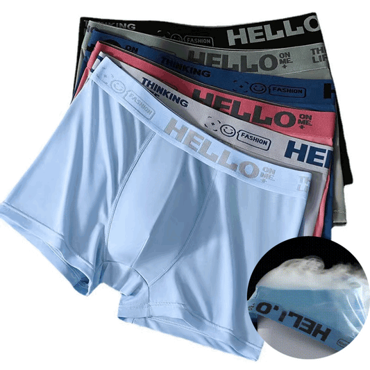 【Compre 1 y obtenga 5 gratis】Calzoncillos bóxer de seda de hielo para hombre/Delgado， transpirable-6 artículos en total