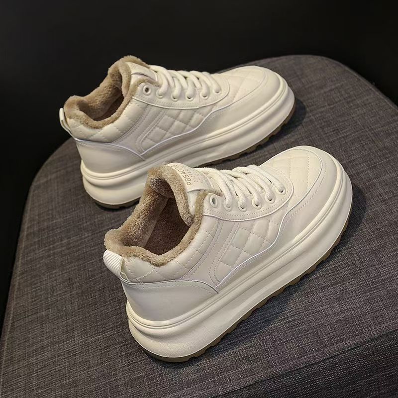 🏆【35-40】Zimowe buty damskie wyściełane polarem, uniwersalne, z grubą podeszwą, wysokie, ciepłe i z miękką podeszwą bawełnianą