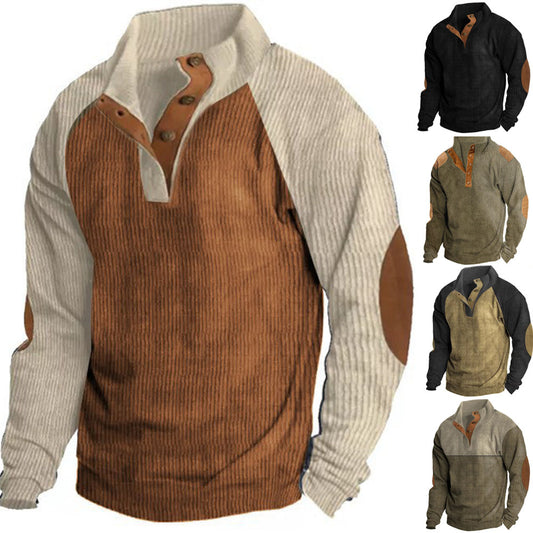 【S-3XL】Casualowa bluzka męska z długim rękawem