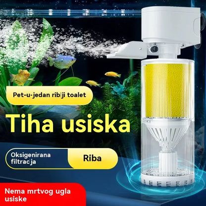 🐟Sustav za cirkulaciju vode u akvariju s 3-u-1 filterom, tihi rad.
