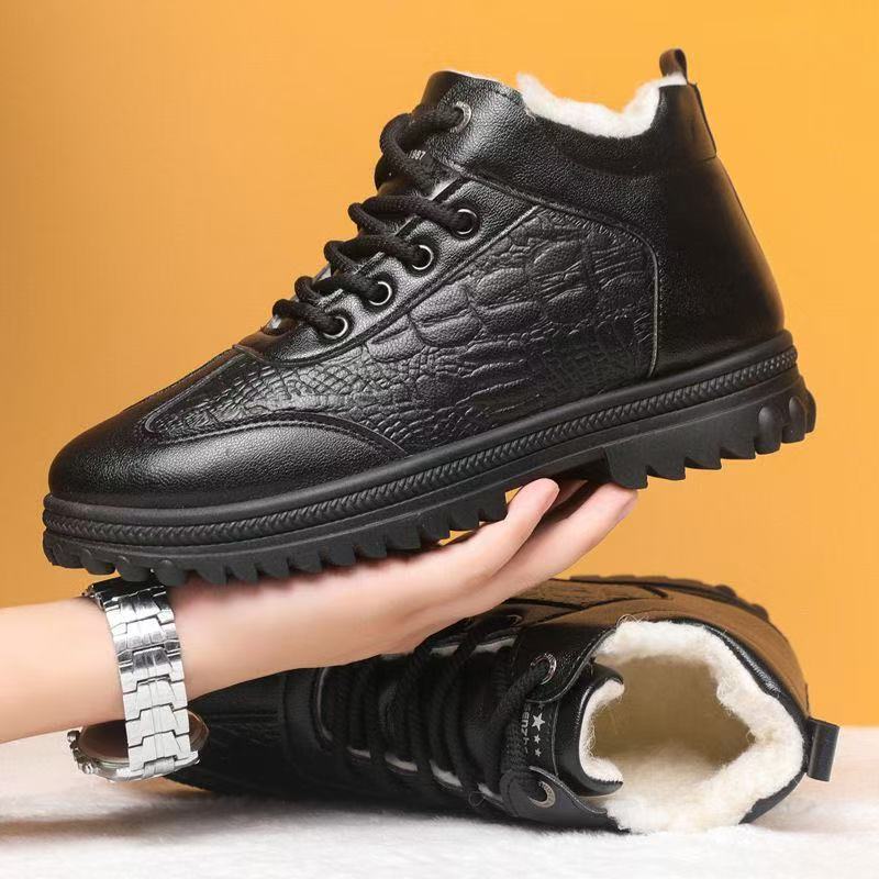 【39-44】🔥Męskie zimowe buty bawełniane, wyściełane polarem i pogrubione, buty bawełniane do użytku biznesowego i codziennego