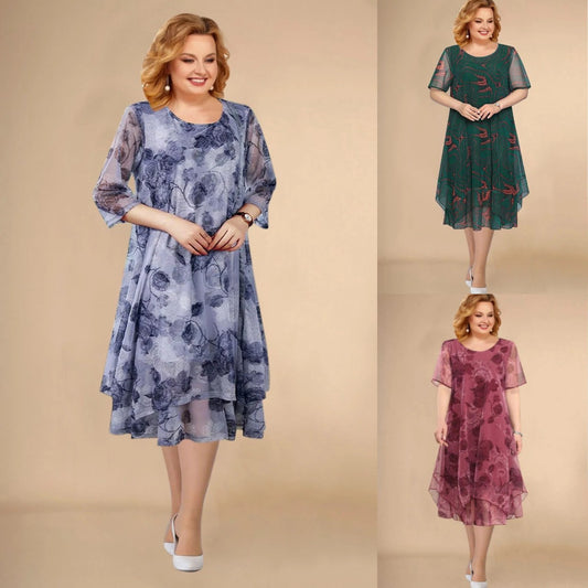 🌺👗【L-5XL】Nova ljetna modna haljina od cvjetnog šifona za 2025. - udobna i prozračna - mekana i hladna