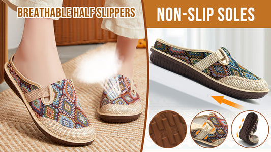 ✨😍【35-41】Dámské pantofle s měkkou vyšívanou plátěnou podrážkou 