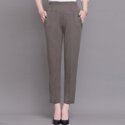🔥👖【XL-5XL】Devět širokých pohodlných kalhot s rovnými nohavicemi v pase 3906478 