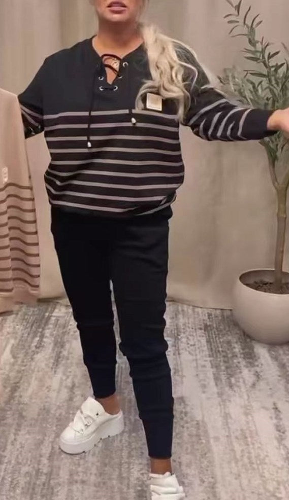 🔥Νέα μοντέλα με έκπτωση 49% 🔥✨ Αθλητική φόρμα δύο τεμαχίων με ρίγες🐏