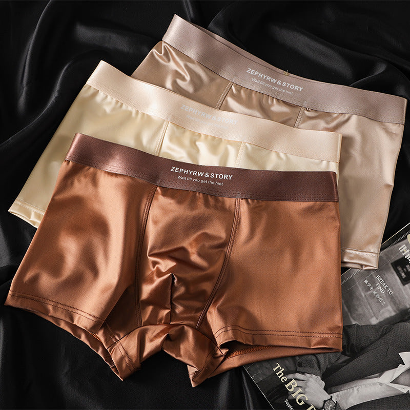 🔥🩲【Paquete de 6 unidades】Nuevos calzoncillos de seda fría para hombres, bóxers transpirables de verano, calzoncillos de satén para hombre