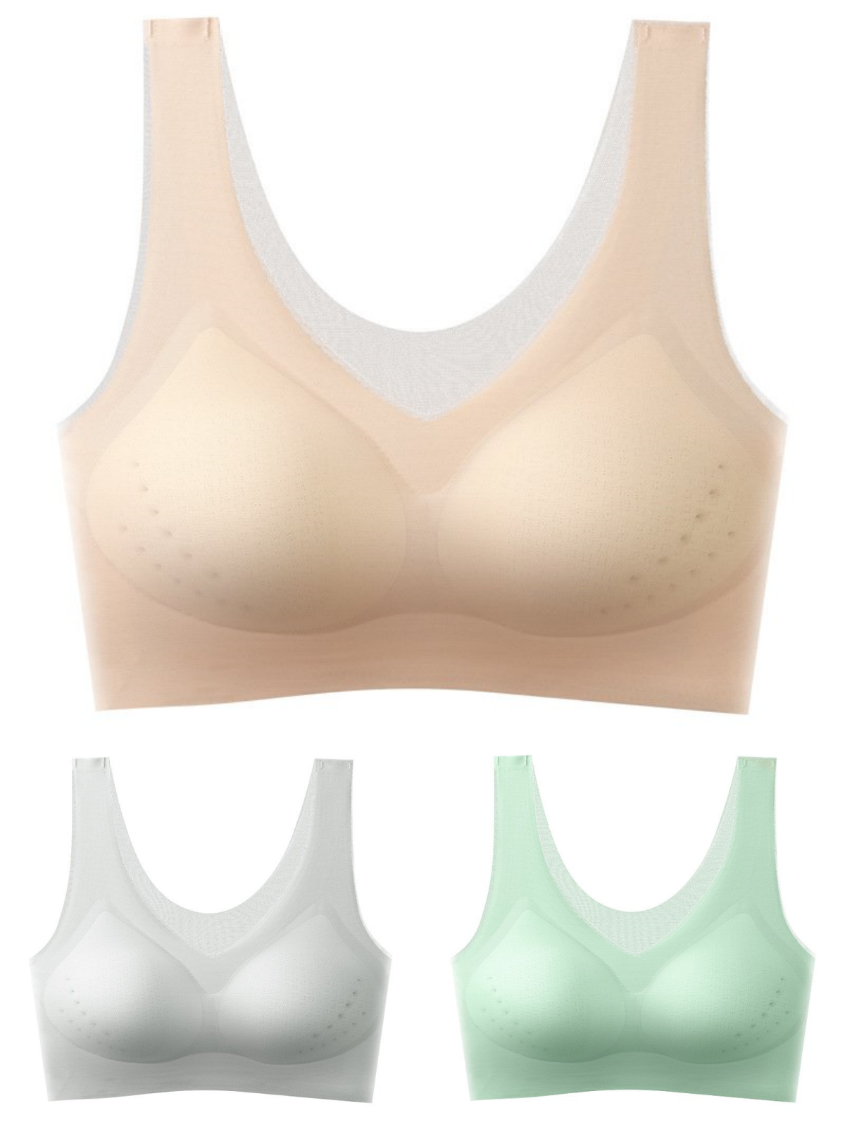 【1 set 3 komada】2025, bešavni push-up grudnjak od ledene svile 3914147