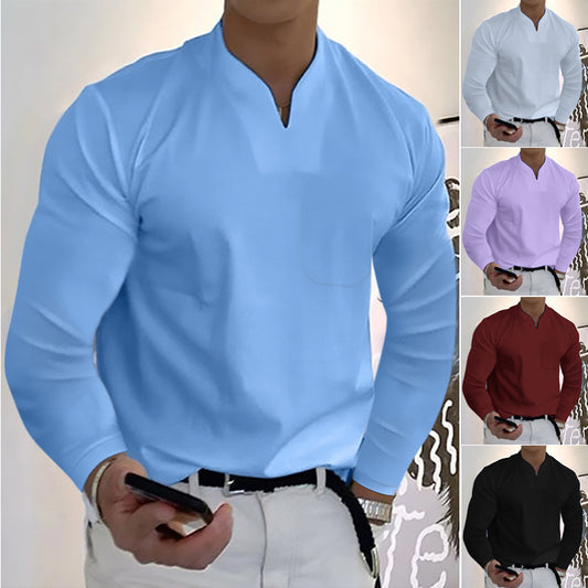 🔥🔥【S-5XL】Muška ljetna majica s V-izrezom od čistog pamuka-3935924