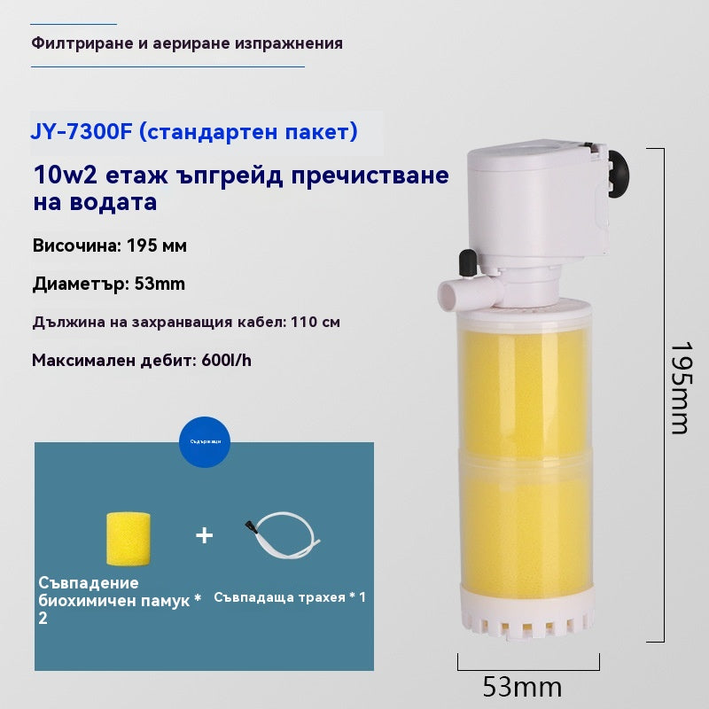 🐟Sustav za cirkulaciju vode u akvariju s 3-u-1 filterom, tihi rad.