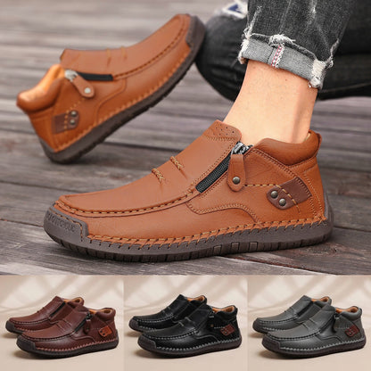 👞🌟 Muške ručno izrađene protuklizne čizme od vrhunske kože – Potporu svodu stopala i dugotrajan komfor svaki dan!