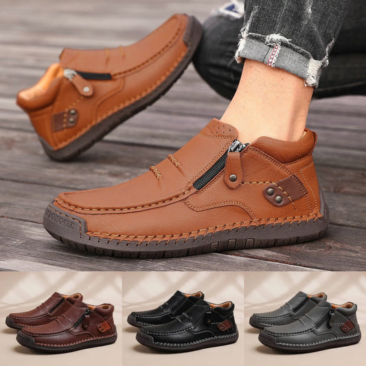 👞🌟 Muške ručno izrađene protuklizne čizme od vrhunske kože – Potporu svodu stopala i dugotrajan komfor svaki dan!
