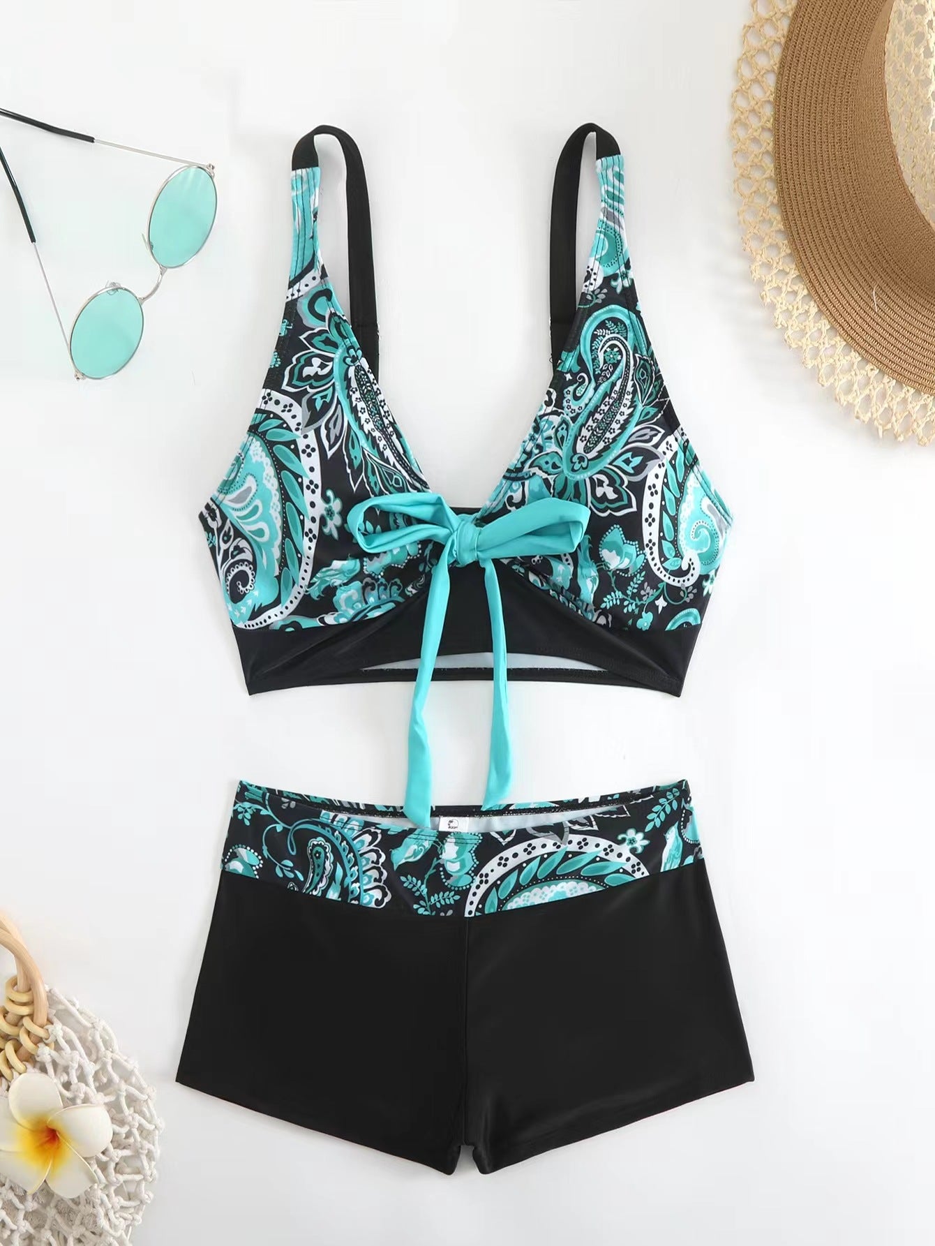 🏊‍👙【Kupite 1, dobijte 1】🌴 Ljetni novi elegantni kupaći kostim velike veličine s printom, brzosušeći dvodijelni kupaći kostim