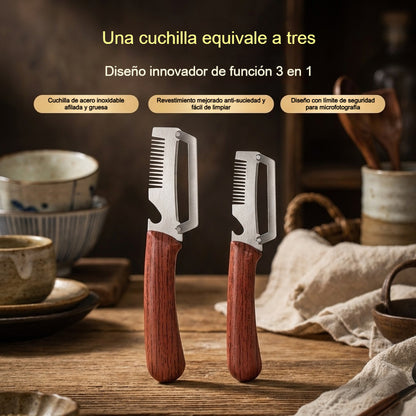 ✅Compra 1, llévate 1 gratis (2 artículos) 🧅🔪 Pelador de cocina multifuncional 3 en 1: ¡Pela, corta y abre botellas! 🔥