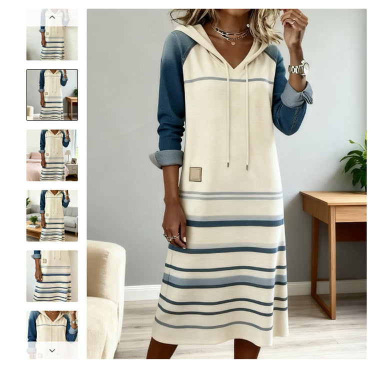 🔥【Kupte 1 a dostanete 1 zdarma】【S-3XL】2025 Žhavé nové džínové barevné blokové mikiny s kapucí