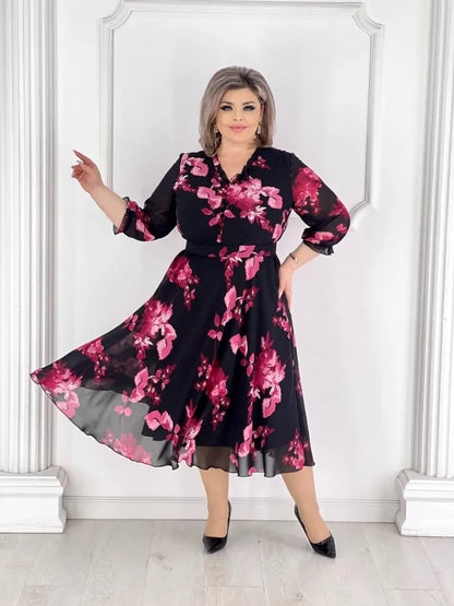 💥49% popusta💥💕【S-5XL】Visokokvalitetna, udobna i elegantna šifonska haljina s printom