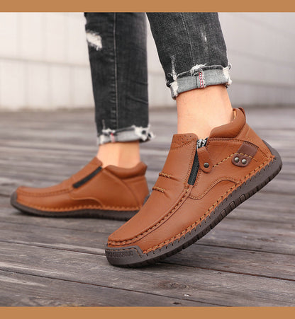 👞🌟 Muške ručno izrađene protuklizne čizme od vrhunske kože – Potporu svodu stopala i dugotrajan komfor svaki dan!