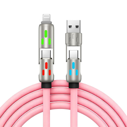 🔥 (duljina 2 metra) 4-u-1 kabel PD 240 W – brzo punjenje USB‑C, Lightning i USB‑A, aluminij i silikon, sinkronizacija podataka ⚡📱